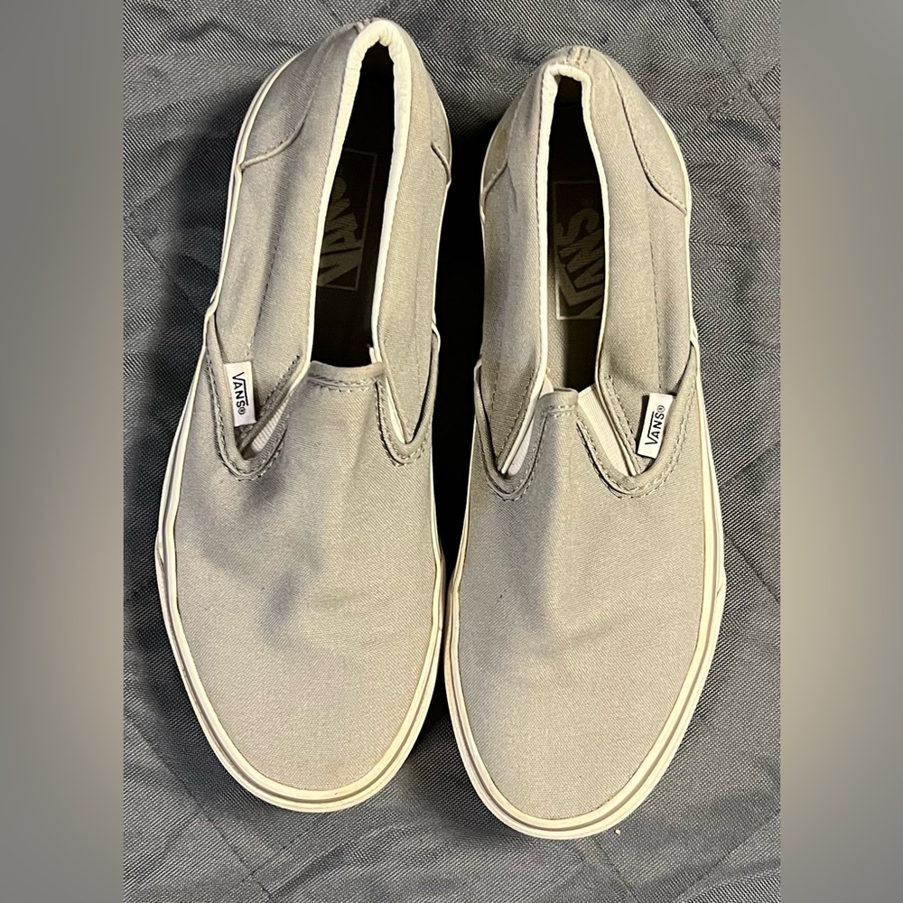 Vans Women’s Light Gray Slip-On Loafers